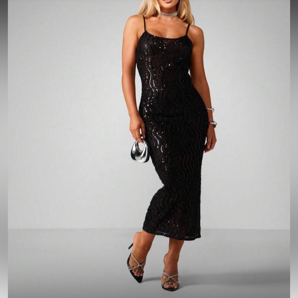 Luxe party formal sequins tube dress